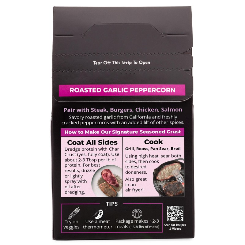 Char Crust Dry-Rub Seasonings Roasted Garlic Peppercorn | All-in-one seasonings