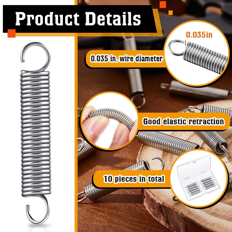 10 Pcs SP 9600 Extension Spring 1/4 Inch x 1-1/2