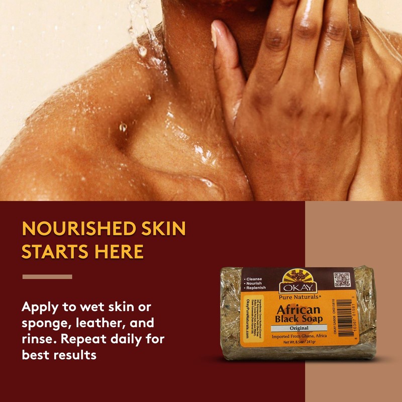 Okay Pure Naturals African Black Soap - Natural Black Soap
