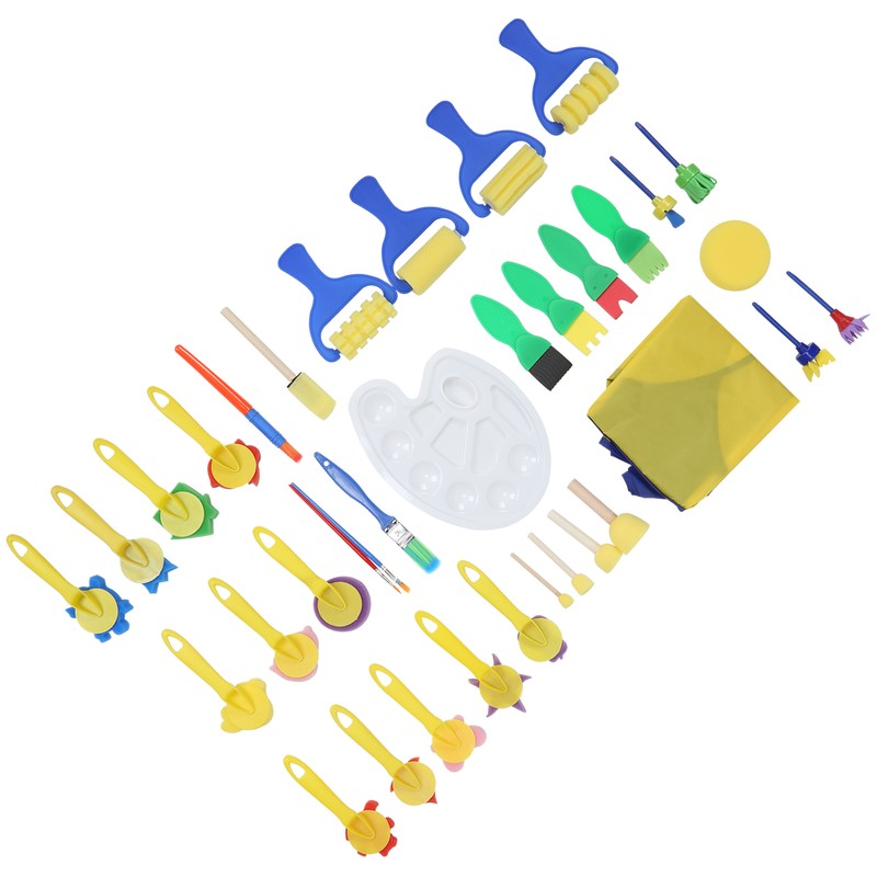 36Pcs Graffiti Tool Roller Sponge Brush Kit Stamps Antifouling Clothes