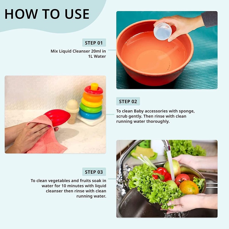 Pigeon Biodegradable Liquid Cleanser to Wash Baby Bottles, Teats, Accessories,