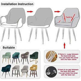 klkjk Stretch Chair Covers Chair Cover with Armrests Set of 2/4/6 Dining Room Chair Cover High-Backed Chair Cover Protective Cover for Dining Room, Office Protective Cover