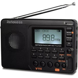 Retekess V115 Digital Radio AM FM, Portable Shortwave Radios, Rechargeable Ra...