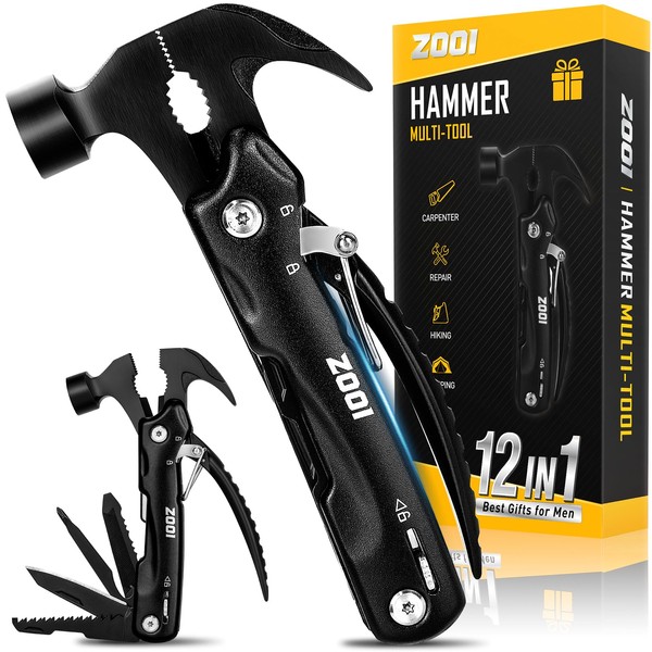 ZOOI Gifts for Men, Mens Gifts for Dad, Birthday Gifts for Him, DIY Tools Gadgets for Men 12-in-1 Multi Tool Camping Accessories, Presents for Men Gifts for Boyfriend, Stocking Fillers Men