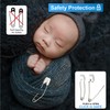 Sachverständigen-Zubehör® Safety Pins with Baby Clasp [Safety Nappy Pins] White