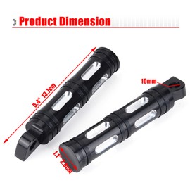 Goldfire - 1 par de clavijas de pie para motocicleta, corte CNC, macho delantero y trasero, reposapiés, pedales de motocicleta y pasajero, compatibles con Harley Sportster, Dyna, Road King (negro)