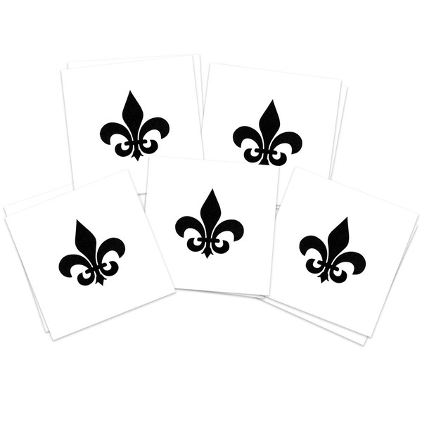 Black Fleur De Lis Temporary Tattoos (10-Pack) | Skin Safe | MADE IN THE USA| Removable