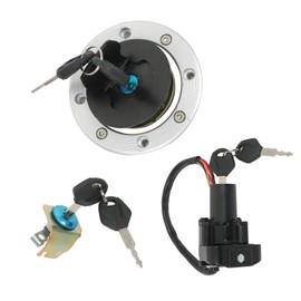 WFLNHB Ignition Switch Fuel Gas Cap Seat Lock Key Set Replacement for Suzuki GSXR1300 Hayabusa 37100-24F00 1999-2007