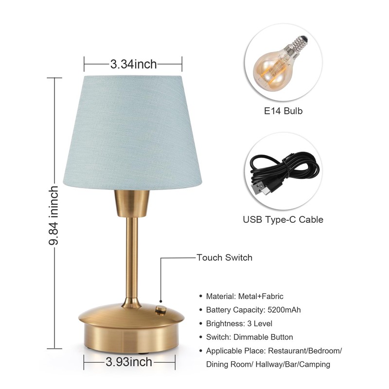 UMEXUS 2 Pack Small Cordless Table Lamp, 5200mAh Battery Operated