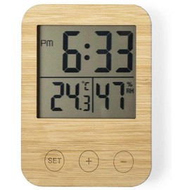 Weather Station Thermometer Hygrometer Bamboo Wood Gift