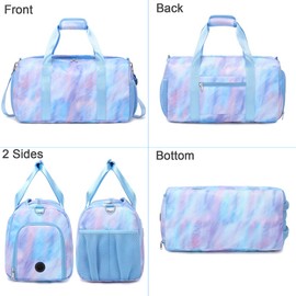 Sports Duffel for Girls Teens Ballet Bag Dance Bag for Girls Gymnastics Bag Overnight Weekender Bags for Teens Travel Duffle Bag for Girls with Shoes Compartments