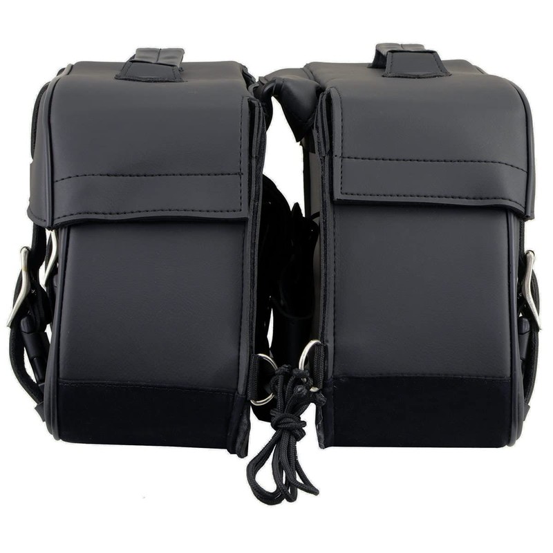 Milwaukee Leather SH57701 Black Medium PVC Zip-Off Motorcycle Saddlebag -