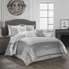 Grand Avenue White/Grey Queen Comforter Sets, 7 Piece Silver Bedding