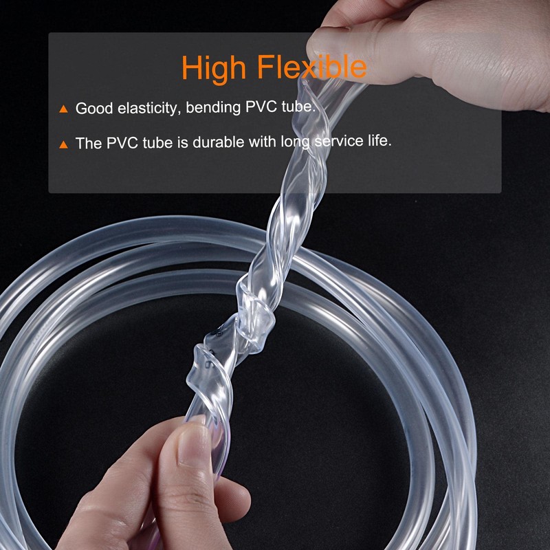sourcing map Transparent PVC hose, plastic vinyl hose, 8 mm,