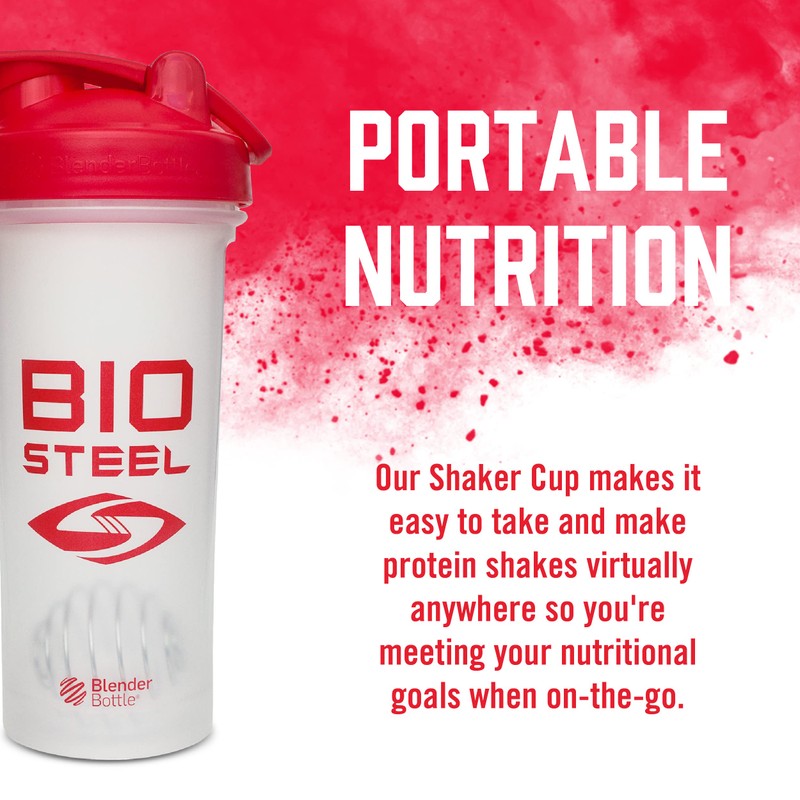 BioSteel Shaker Cup with Wire Whisk Blender Ball, Leak-Proof Design,