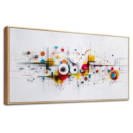 ERQINHUA Abstract Wall Art Living Room Boho Wall Decor For Bedroom Office Home Decorations Geometric Wall Paintings Minimalism Canvas Artwork Pictures Modern Ready to Hang Wood Framed 20x40 Inches