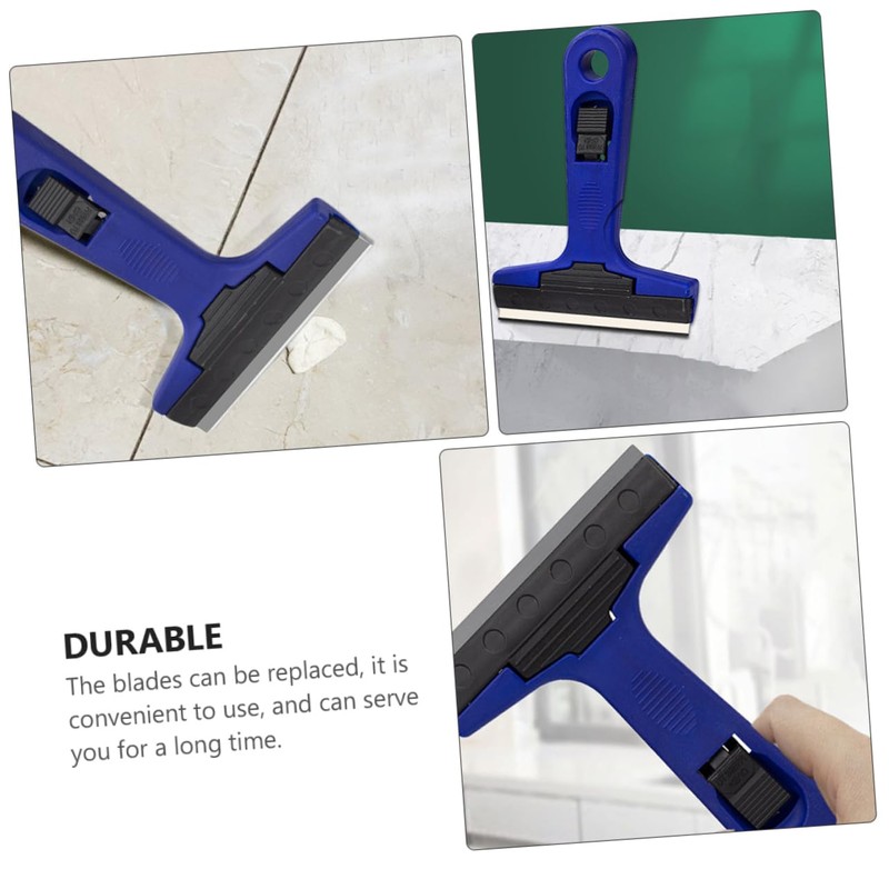 CIYODO 3Pcs Portable Cleaning Scrapers Blue Lightweight Wall Glass Floor