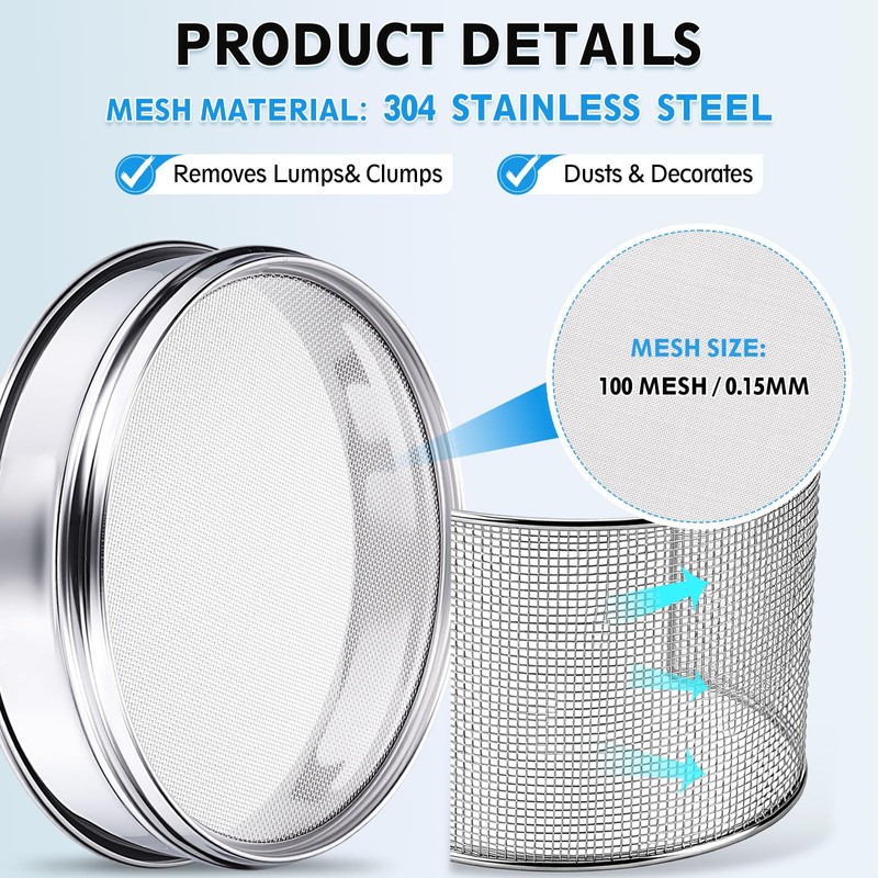 PATIKIL 100 Mesh (0.15 mm) Test Sieve, 3.9 inch (10