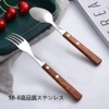 KXLCGYK Spoon Fork Set, Wooden Handle, 18-8 Stainless Steel, 4-Piece