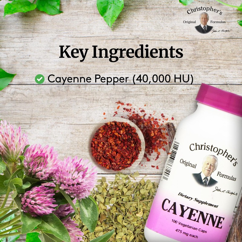 Christopher's Original Formulas Cayenne Formula, Natural Herbal Supplement, 100 Caps