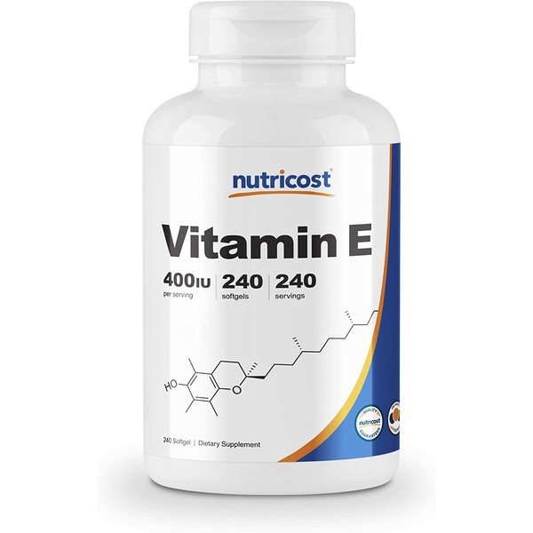 Nutricost Vitamin E 400 IU, 240 Softgel Capsules - Gluten Free, Non-GMO