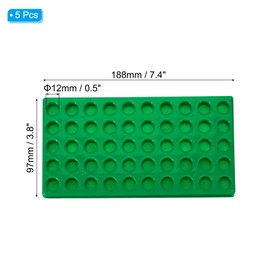 PATIKIL Vial Rack for 2ml Autosampler Vials, 5 Pack Vial Tray Holder 50-Well Stackable Test Tube Rack Vial Holder for Microcentrifuge Tubes, Green