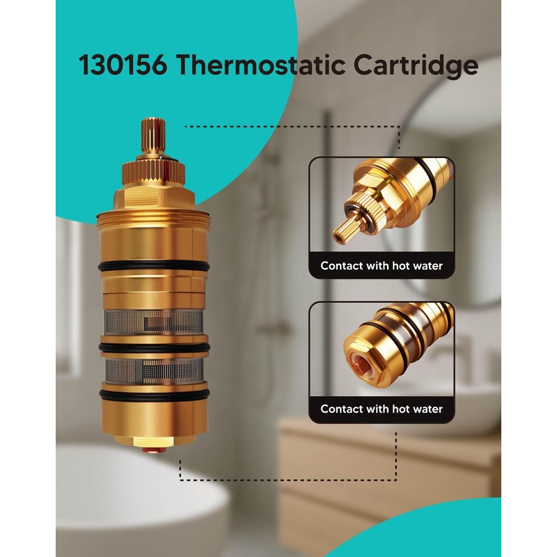 130156 Thermostatic Cartridge Fits for Moen Shower Faucet Water Valve,