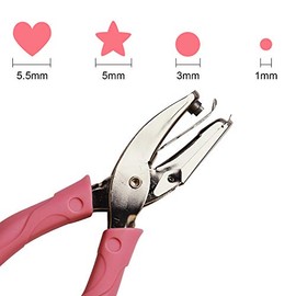 AIEX - Perforadora de 1 mm de diámetro del agujero con mango rosa para papel de manualidades (círculo pequeño)
