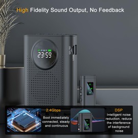 Jkoailiwi Jkoailiwi Bluetooth Voice Amplifier with Magnetic Wireless Lavalier Lapel Microphone for Teachers, Portable Speaker Clip-On Microphone, Mini Megaphone PA System for Classroom/Yoga/Conference