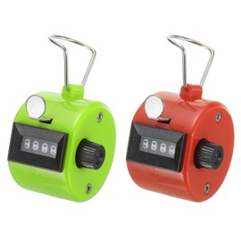PATIKIL Clicker Counter, 2 Pcs 4 Digit Mechanical Handheld Tally Click Pitch Counter for Coaching Knitting, Golf, Lap, Fishing, Green-Red
