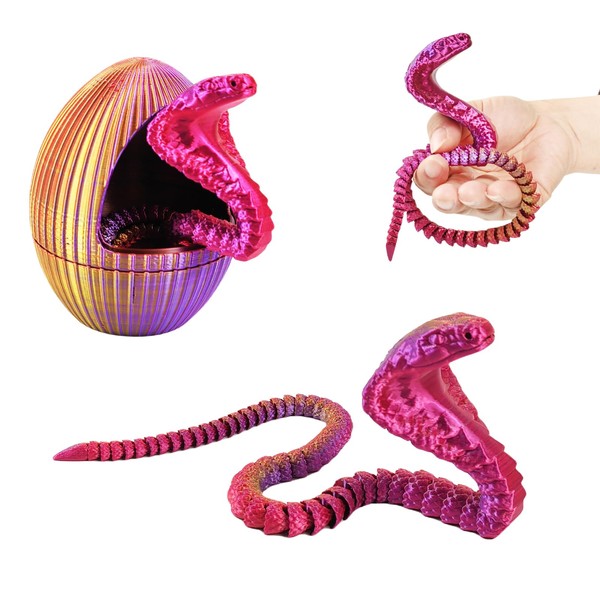 3D Printed Snake Eggs with 3D Printed Snake Inside, Cute