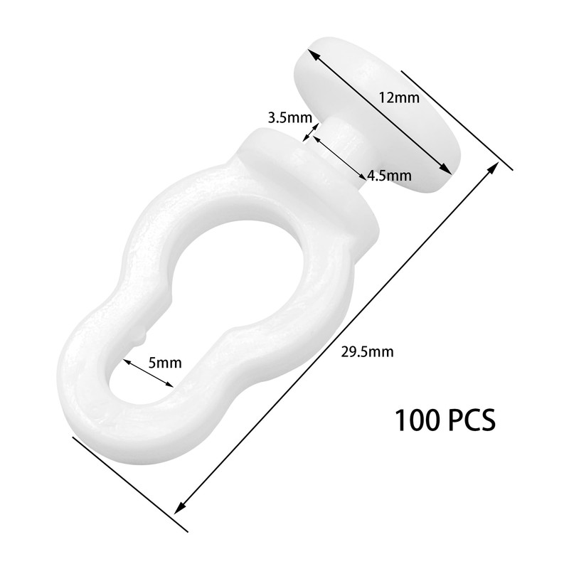 100 Pieces Plastic Curtain Track Rollers – Smooth and Durable