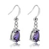 RIZILIA Dangle Drop Pierced Earrings with Pear Cut CZ [Simulated