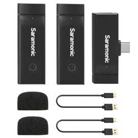 Saramonic Blink GO U2 Wireless Lapel Microphones, Dual-Channel 2.4GHz USB C Wireless Lavalier Microphone for Android Type-C Devices for YouTube Vlog Facebook Live Stream Interview