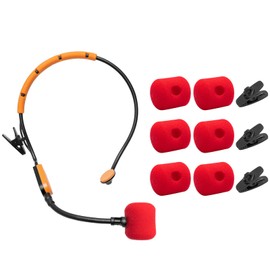 Voarmaks 6 Pcs SM31 Mic Covers + 3 Clips Compatible with Shure SM31 PGA31 Microphone, RK379 RK377 Fitness Headset, Accessory Kit for Microphone Windscreens Pop Filters, Red