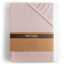 DecoKing Fitted Sheet Double 100% Combed Cotton Soft Jersey Bed Sheet 120x200-140x200 cm Lilac Amber