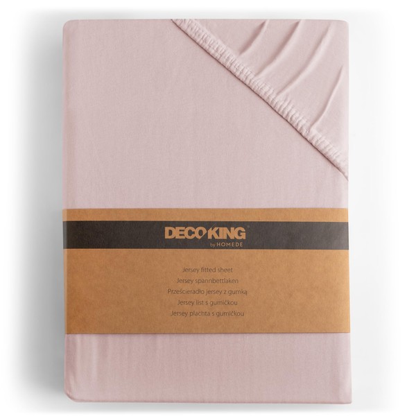 DecoKing Fitted Sheet Double 100% Combed Cotton Soft Jersey Bed