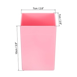 PATIKIL Pencil Holder, 2 Pack Plastic Pen Makeup Brush Holder Cup Storage Square Desktop Organizer Stationery Caddy for Home Office, Pink