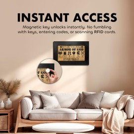 Full Armor of God Wall Gun Safe - Religious Hidden Gun Safe - Handcrafted Concealment Furniture for Guns - Quick Access Firearm Storage with Magnetic Lock - Hidden Shelf Safe by Bellewood Designs