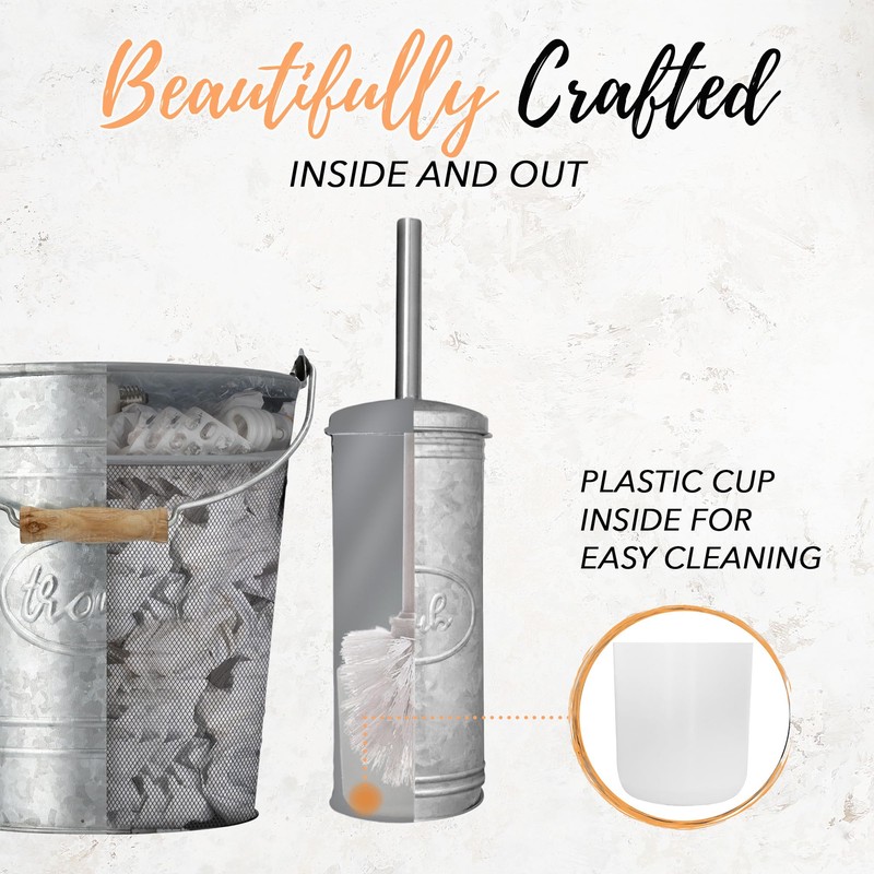 Autumn Alley Rustic Farmhouse Bathroom Trash Can and Toilet Brush
