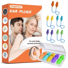 Ear Plugs for Sleeping Noise Cancelling,Reusable Earplugs for Sleeping, Concert, Snoring, Travel, Comfortable Type,33dB Highest NRR 5 Pairs 5 Colors1