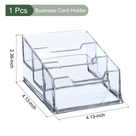 YOKIVE Acrylic Business Card Holders, 3 Slots Business Card Display, Cards Holders Organizer, Great for Office, Desktop (Clear, 4.1 X4.1-Inch)