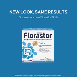 Florastor Florastor - Saccharomyces Boulardii CNCM I-745 - Daily All in One Probiotic - Gut Health & Digestive Support - Supports Immune System - The #1 Probiotic in class Worldwide - For Adults & Family 20 caps