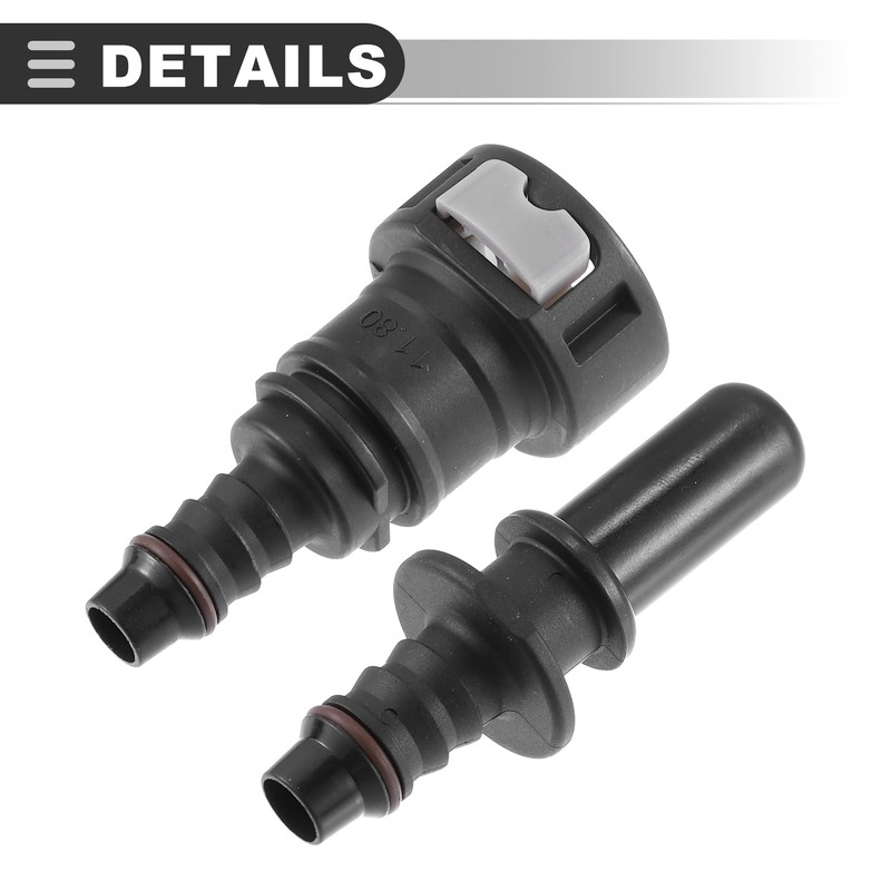 Motoforti Universal Fuel Hose Quick Release Connector, 11.8mm to 10mm,