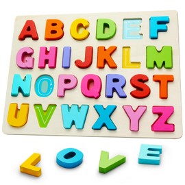 Wooden Puzzles for Toddlers, ABC Alphabet Puzzle, Learning Toys, Preschool Learning Activities, Preschool Educational Toddler Puzzle for Gift Set