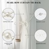 4 Set of Bow Curtain Tiebacks, Pearl Bow Curtain Holders,