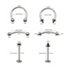 Juego de 8 piercings corporales de titanio de 16 g,