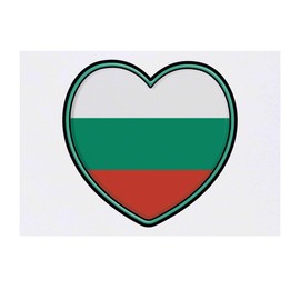 'Bulgaria Flag Heart' Temporary Tattoo - Water Resistant, Skin-Safe, Non-Toxic Transfer (TO00062925)