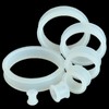 1 PAIR (2pcs) SILICONE FLAT FLARE TUNNELS Double Flare Gauges