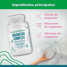 NW Magnesio Complex 180 Capsulas Citrato de Magnesio Gluconato y Glicinato de Magnesio  Ingredientes Naturales  Gluten Free Soya Free Lacteos Free... 
